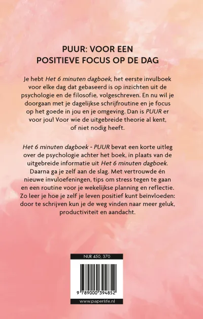 Het 6 minuten dagboek PUUR - peach