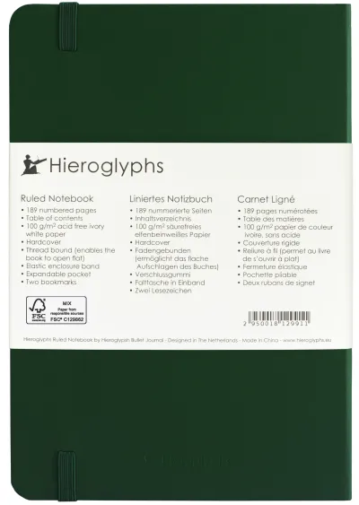 Hieroglyphs Notitieboek - A5 Gelinieerd - Groen